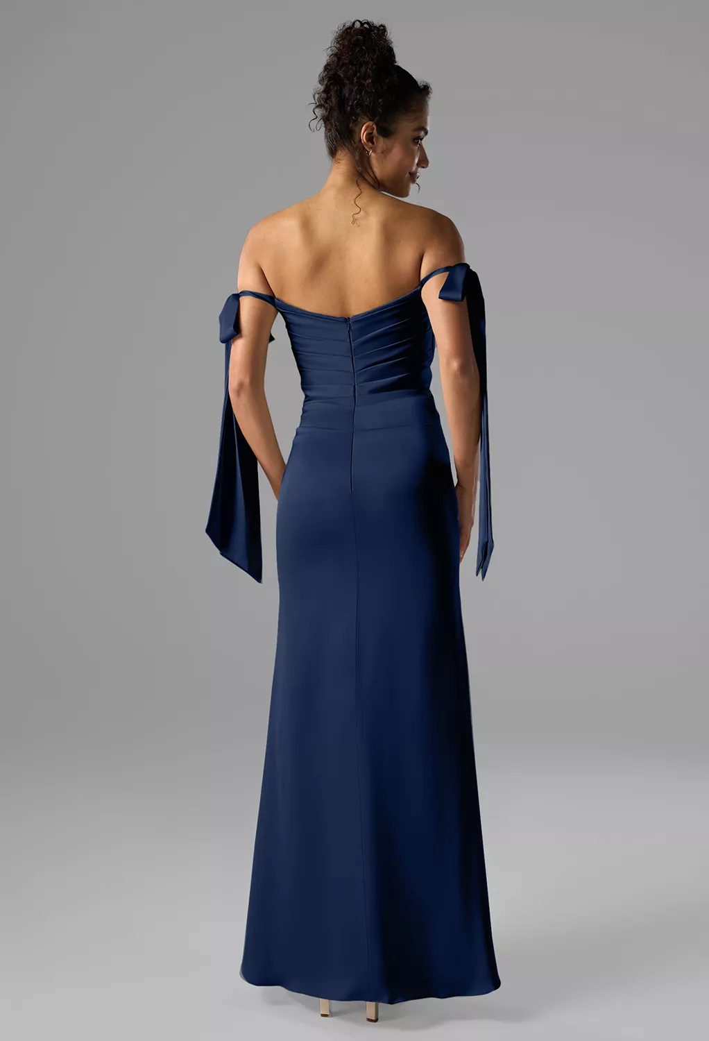 AW Shauna Dark Navy  Long Bridesmaid Dresses
